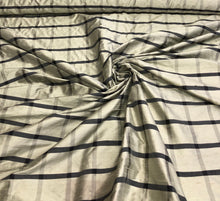 Silk shantung plaid 54&quot; wide    Beautiful save green black color silk shantung fabric sold by the yard