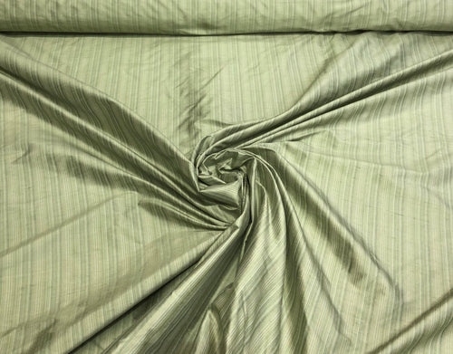 Silk shantung 54" wide   Beautiful sage green pinstripes silk shantung fabric sold by the yard