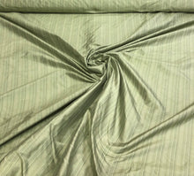 Silk shantung 54&quot; wide   Beautiful sage green pinstripes silk shantung fabric sold by the yard