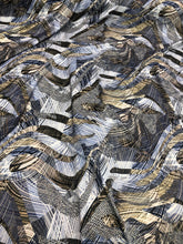 Satin  charmuse digital print 54&quot; wide   Beautiful blue abstract print silky satin charmeuse fabric sold by the yard