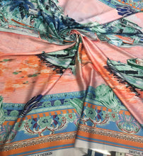 Satin charmeuse digital print 54&quot; wide   Beautiful landscape silk satin charmeuse fabric sold by the yard