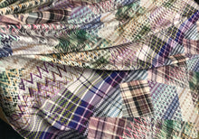 Sating charmeuse digital print 54&quot; wide   Beautiful checks pattern silky charmeuse fabric sold by the yard