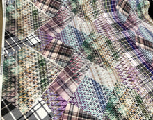 Sating charmeuse digital print 54&quot; wide   Beautiful checks pattern silky charmeuse fabric sold by the yard