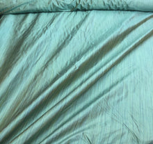 Silk shantung 54&quot; wide   Beautiful pinstripe turquise color silk shantung fabric sold by the yard