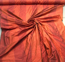 Silk shantung stripe 54&quot; wide    Beautiful burnt orange color stripe silk shantung fabric sold by the yard