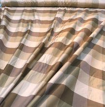 Silk shantung plaids 54&quot; wide    Beautiful tan gold colors silk shantung fabric sold by the yard