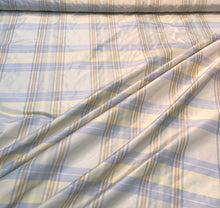 Silk shantung plaid 54&quot; wide    Beautiful beige purple color silk shantung fabric sold by the yard