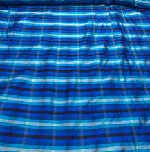 Silk shantung plaid 45&quot; wide   Beautiful turquoise colors silk shantung fabric sold by the yard