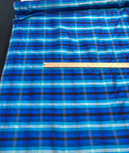 Silk shantung plaid 45&quot; wide   Beautiful turquoise colors silk shantung fabric sold by the yard