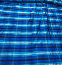 Silk shantung plaid 45&quot; wide   Beautiful turquoise colors silk shantung fabric sold by the yard