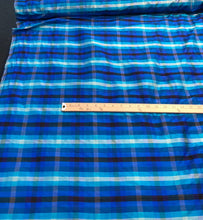 Silk shantung plaid 45&quot; wide   Beautiful turquoise colors silk shantung fabric sold by the yard
