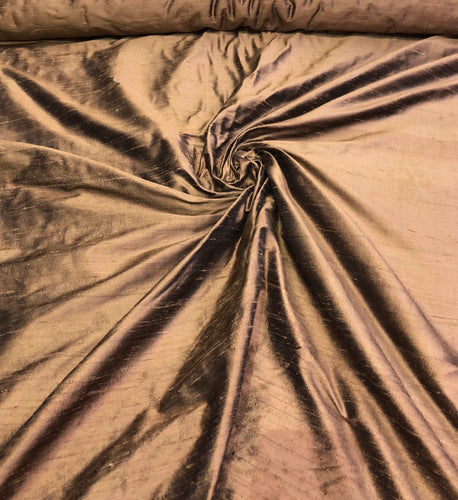 Silk dupion 45" wide     Beautiful bronze color silk dupion fabric sold by the yard
