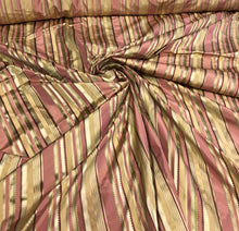 Silk taffeta 54&quot; wide    Baeutiful rose pink silk taffeta satin stripe fabric sold by the yard
