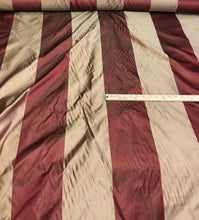 Silk satin taffeta 54&quot;    Beautiful wine gold silk satin taffeta stripe fabric sold by the yard