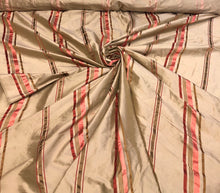 Silk shantung 54&quot; wide   Beautiful tan gold shantung satin stripe fabric sold by the yard