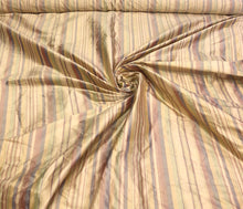 Silk dupion stripe 54&quot; wide    Beautiful gold multi color dupion stripe fabric sold by the yard
