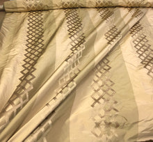 Silk taffeta 54&quot; wide    Beautiful gold color silk taffeta stripe jaquard Fabric aols by the yard