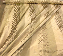 Silk taffeta 54&quot; wide    Beautiful gold color silk taffeta stripe jaquard Fabric aols by the yard