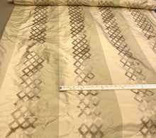 Silk taffeta 54&quot; wide    Beautiful gold color silk taffeta stripe jaquard Fabric aols by the yard