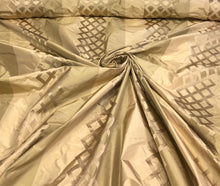 Silk taffeta 54&quot; wide    Beautiful gold color silk taffeta stripe jaquard Fabric aols by the yard