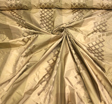 Silk taffeta 54&quot; wide    Beautiful gold color silk taffeta stripe jaquard Fabric aols by the yard