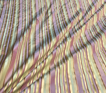 Silk taffeta 54&quot; wide    Beautiful lilac gold silk taffeta satin stripes fabric sold by the yard