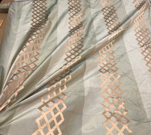 Silk taffeta 54&quot; wide    Beautiful sage green with gold jaquard silk taffeta fabric sold by the yard