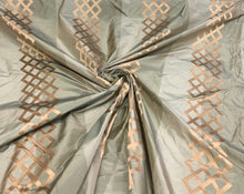 Silk taffeta 54&quot; wide    Beautiful sage green with gold jaquard silk taffeta fabric sold by the yard