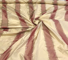 Silk taffeta 54&quot; wide   Beautiful tomato gold silk taffeta jaquard stripe fabric sold by the yard