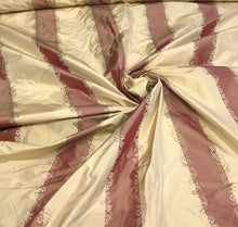 Silk taffeta 54&quot; wide   Beautiful tomato gold silk taffeta jaquard stripe fabric sold by the yard