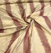 Silk taffeta 54&quot; wide   Beautiful tomato gold silk taffeta jaquard stripe fabric sold by the yard