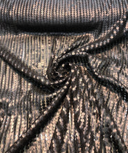 Circle striped pv embilished on mesh fabric  beautiful black color 3D pv stripes embroidered on mesh fabric sold by the yard