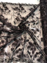 Floral embroidery design on mesh with sequins glitter on mesh fabric sold by the yard