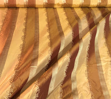 Silk taffeta 54&quot; wide   Beautiful gold copper stripe with gold jaquard silk taffeta fabric sold by the yard