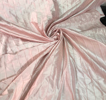 Silk shantung 52&quot; wide    Beautiful baby pink stripe pintuck silk shantung fabric sold by the yard