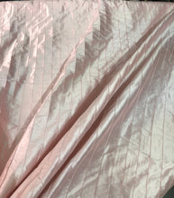 Silk shantung 52&quot; wide    Beautiful baby pink stripe pintuck silk shantung fabric sold by the yard