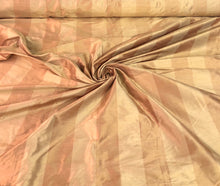 Silk shantung 54&quot; wide   Beautiful copper gold 2&quot; stripe silk shantung fabric sold by the yard