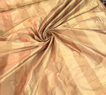 Silk shantung 54&quot; wide   Beautiful copper gold 2&quot; stripe silk shantung fabric sold by the yard