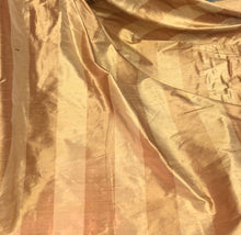 Silk shantung 54&quot; wide   Beautiful copper gold 2&quot; stripe silk shantung fabric sold by the yard