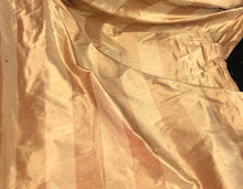 Silk shantung 54&quot; wide   Beautiful copper gold 2&quot; stripe silk shantung fabric sold by the yard