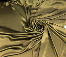 Silk charmouse 54&quot; wide    Beautiful dark olive green color silk satin charmouse fabric sold by the yard