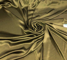 Silk charmouse 54&quot; wide    Beautiful dark olive green color silk satin charmouse fabric sold by the yard