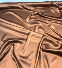 Silk charmouse 54&quot; wide    Beautiful copper gold silk satin charmouse fabric sold by the yard