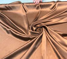 Silk charmouse 54&quot; wide    Beautiful copper gold silk satin charmouse fabric sold by the yard