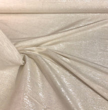 Raw silk 48&quot; wide   Beautiful ivory color noil silk with matalic silver stripes in the fabric sold by the yard