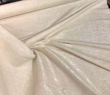 Raw silk 48&quot; wide   Beautiful ivory color noil silk with matalic silver stripes in the fabric sold by the yard
