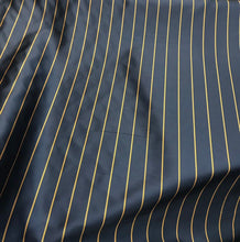 Mikado/Zibelline fabric 58&quot; wide   Beautiful navy with gold stripes mikado/zibilline fabric sold by the yard