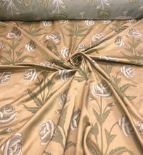 Floral damask jaquard fabric  54&quot; wide     Beautiful gold damask floral design poly fabric sold by the yard