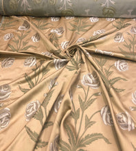 Floral damask jaquard fabric  54&quot; wide     Beautiful gold damask floral design poly fabric sold by the yard