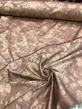 Reversible damask fabric 54&quot; wide  beautiful gold wine combination color poly damask jaquard fabric sold by the yard